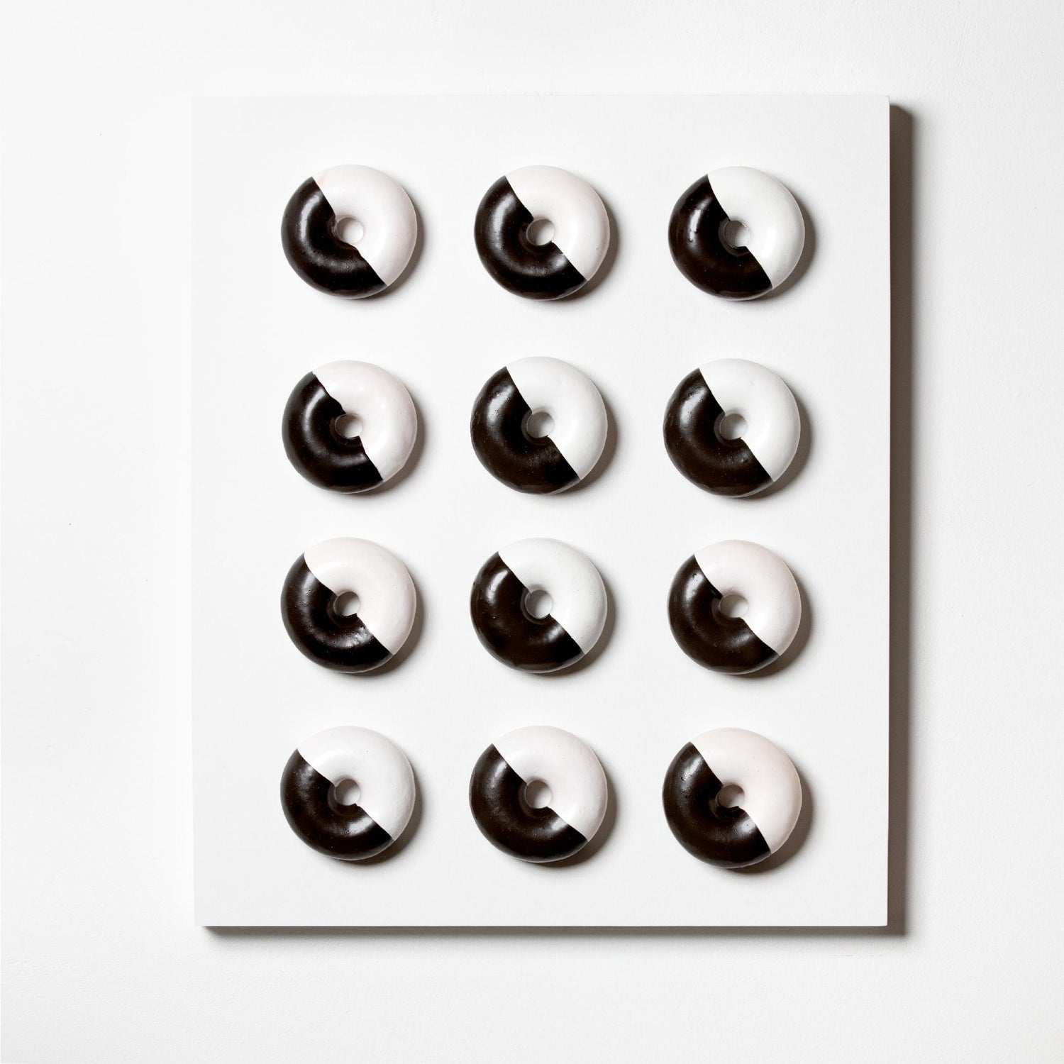 "Black and White Cookie DotNut" 20 x 24 by Anna Sweet - Artist Block Wine