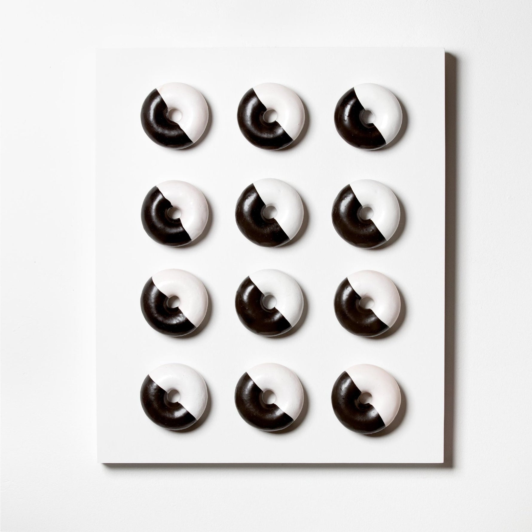 "Black and White Cookie DotNut" 20 x 24 by Anna Sweet - Artist Block Wine