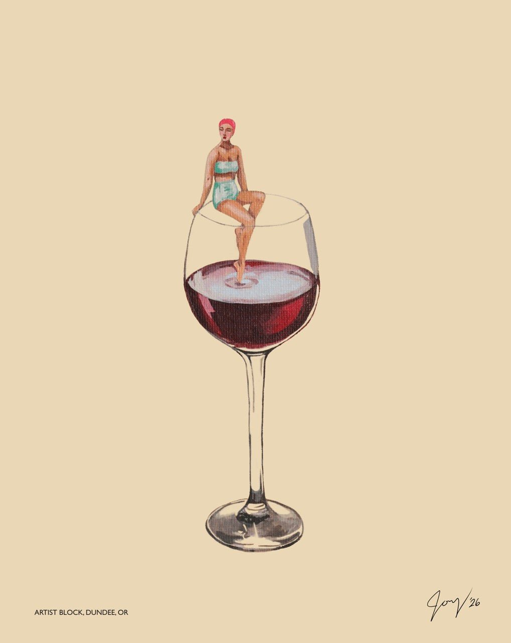 "Just A Splash" 11 x 14 Print - Artist Block Wine