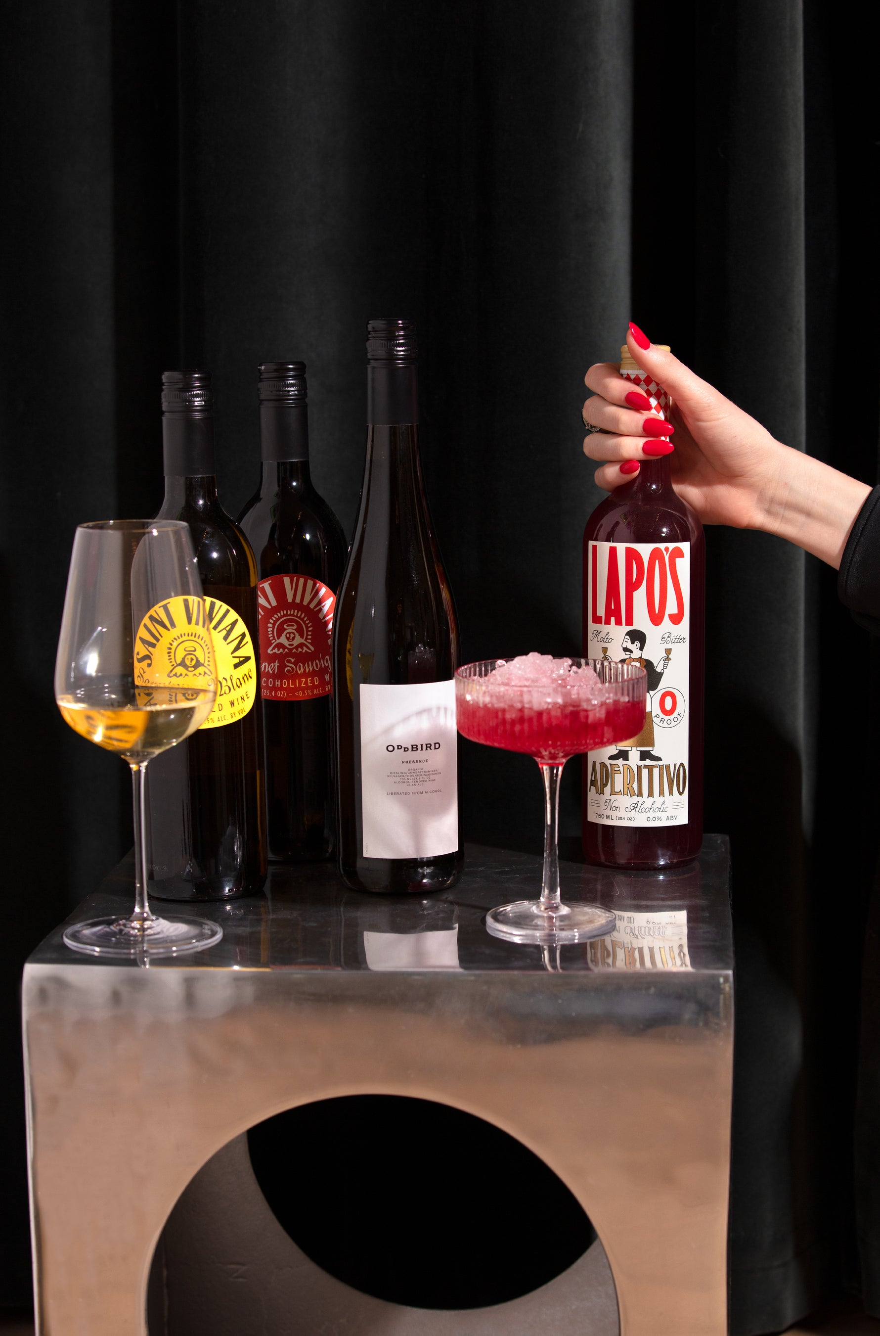 Non-Acloholic wine flight at Artist Block